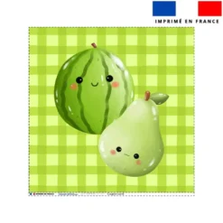 Coupon 45x45 cm motif pastèque et poire kawaï