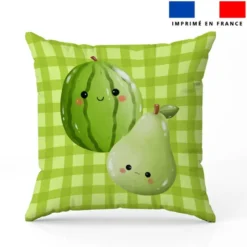 Coupon 45x45 cm motif pastèque et poire kawaï