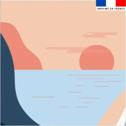 Coupon 45x45 cm motif paysage marin Santorin