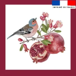 Coupon 45x45 cm motif pinson et grenade