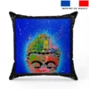 Coupon 45x45 cm motif portrait de Bouddha street art bleu - Création Alex Z