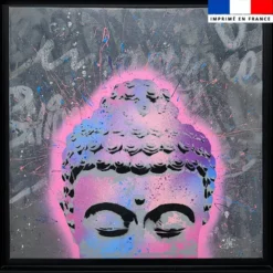 Coupon 45x45 cm motif portrait de Bouddha street art - Création Alex Z