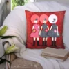 Coupon 45x45 cm motif poupée rétro rouge à pois - Création Lita Blanc