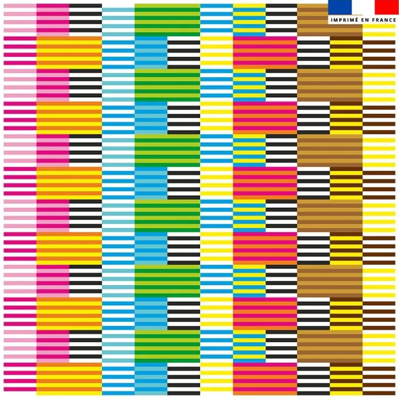 Coupon 45x45 cm motif rayure effet tissé - Création Lita Blanc