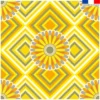 Coupon 45x45 cm motif rosace jaune - Création Lita Blanc