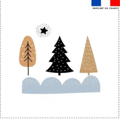 Coupon 45x45 cm motif sapins hiver
