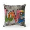 Coupon 45x45 cm motif street kulture love multicolore fond gris - Création Alex Z