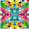 Coupon 45x45 cm motif symétrie multicolore effet vitrail - Création Lita Blanc