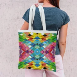 Coupon 45x45 cm motif symétrie multicolore effet vitrail - Création Lita Blanc