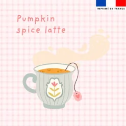 Coupon 45x45 cm motif tasse douceurs d'automne pastel