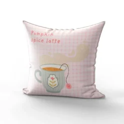 Coupon 45x45 cm motif tasse douceurs d'automne pastel