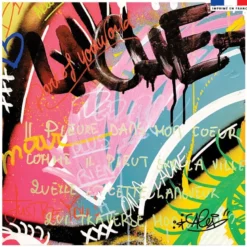 Coupon 45x45 cm multicolore motif graffiti love - Création Alex Z