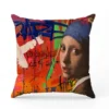 Coupon 45x45 cm multicolore motif jeune fille et graffiti - Création Alex Z