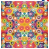 Coupon 45x45 cm multicolore motif rond ethnique en symétrie - Création Lita Blanc