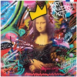 Coupon 45x45 cm multicolore motif graffiti portrait - Création Alex Z
