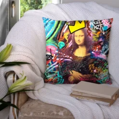 Coupon 45x45 cm multicolore motif graffiti portrait - Création Alex Z