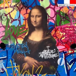 Coupon 45x45 cm multicolore motif jokon2 et graffiti - Création Alex Z