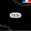 Coupon 45x45 cm noir motif meow et pattes de chat