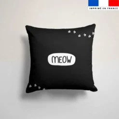 Coupon 45x45 cm noir motif meow et pattes de chat