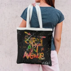 Coupon 45x45 cm noir motif street art avenue - Création Alex Z