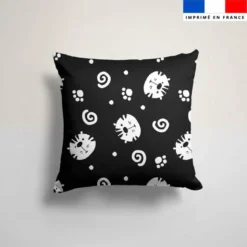 Coupon 45x45 cm noir motif tigre et traces de pattes