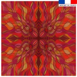 Coupon 45x45 cm orange motif alvéoles abstraites - Création Lita Blanc