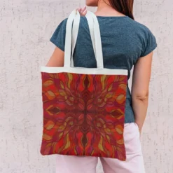 Coupon 45x45 cm orange motif alvéoles abstraites - Création Lita Blanc