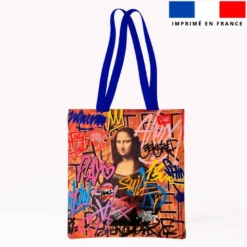 Coupon 45x45 cm orange motif jokon2 et graffiti - Création Alex Z