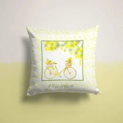 Coupon 45x45 cm personnalisé - Vélo et mimosa