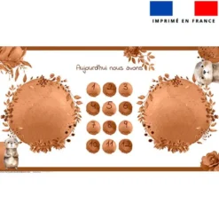 Coupon 135x74 cm pour couverture mensuelle jumeaux motif loutre aquarelle