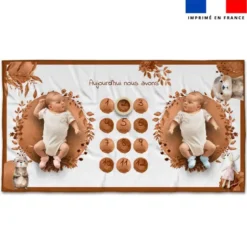 Coupon 135x74 cm pour couverture mensuelle jumeaux motif loutre aquarelle