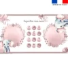 Coupon 135x74 cm pour couverture mensuelle jumeaux motif éléphant aquarelle