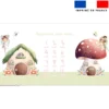 Coupon 135x74 cm pour couverture mensuelle jumeaux motif fées et maisonnettes