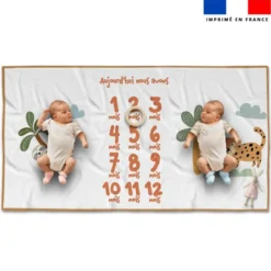 Coupon 135x74 cm pour couverture mensuelle jumeaux motif animaux savane