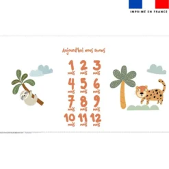 Coupon 135x74 cm pour couverture mensuelle jumeaux motif animaux savane