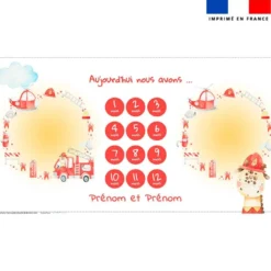 Coupon 135x74 cm pour couverture mensuelle jumeaux personnalisée - Animaux pompiers