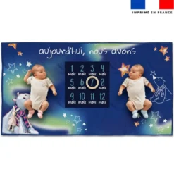 Coupon 135x74 cm pour couverture mensuelle jumeaux motif ours polaire - Création Stillistic