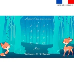 Coupon 135x74 cm pour couverture mensuelle jumeaux personnalisée - Animaux des bois