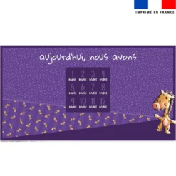 Coupon 135x74 cm pour couverture mensuelle jumeaux motif bébé girafe - Création Stillistic