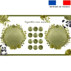 Coupon 135x74 cm pour couverture mensuelle jumeaux motif panda aquarelle