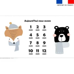 Coupon 135x74 cm pour couverture mensuelle jumeaux motif animaux hiver