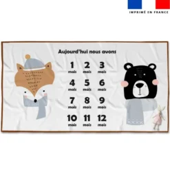 Coupon 135x74 cm pour couverture mensuelle jumeaux motif animaux hiver