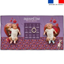 Coupon 135x74 cm pour couverture mensuelle jumeaux motif loutre et coeurs- Création Stillistic