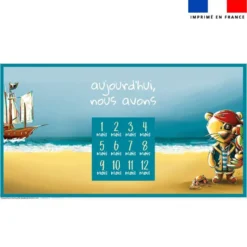 Coupon 135x74 cm pour couverture mensuelle jumeaux motif lion pirate - Création Stillistic