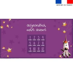 Coupon 135x74 cm pour couverture mensuelle jumeaux motif licorne - Création Stillistic
