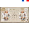 Coupon 135x74 cm pour couverture mensuelle jumeaux personnalisée - Lapin dans les nuages