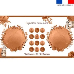 Coupon 135x74 cm pour couverture mensuelle jumeaux personnalisée - Loutre aquarelle