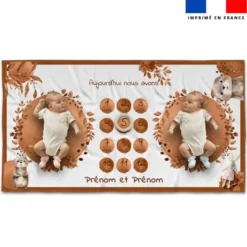 Coupon 135x74 cm pour couverture mensuelle jumeaux personnalisée - Loutre aquarelle