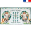 Coupon 135x74 cm pour couverture mensuelle jumeaux personnalisée - Safari animaux aquarelle
