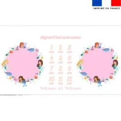 Coupon 135x74 cm pour couverture mensuelle jumeaux personnalisée - Petites sirènes